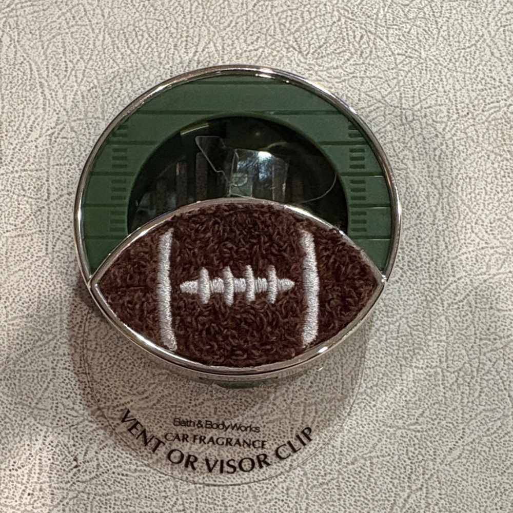Bath & Body Works Green and Brown Football Vent Clip